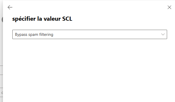 Valeur SCL - Bypass spam filtering